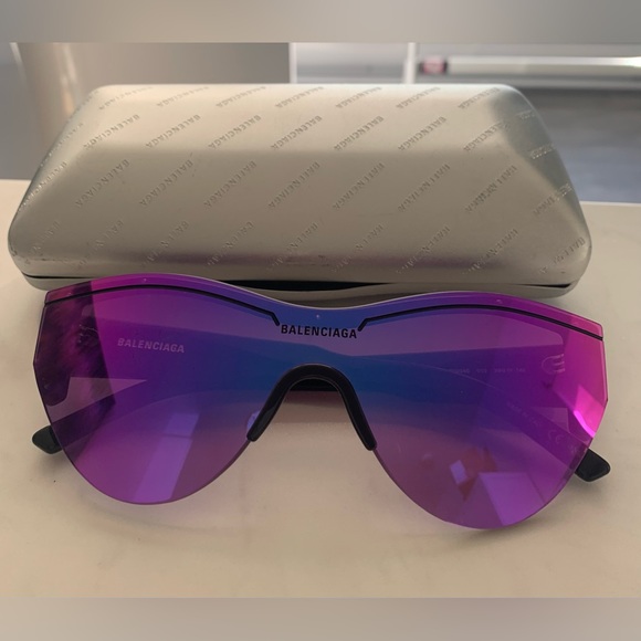 BALENCIAGA WIDE FIT PURPLE SKI GOGGLE SUNGLASSES - Picture 2 of 3